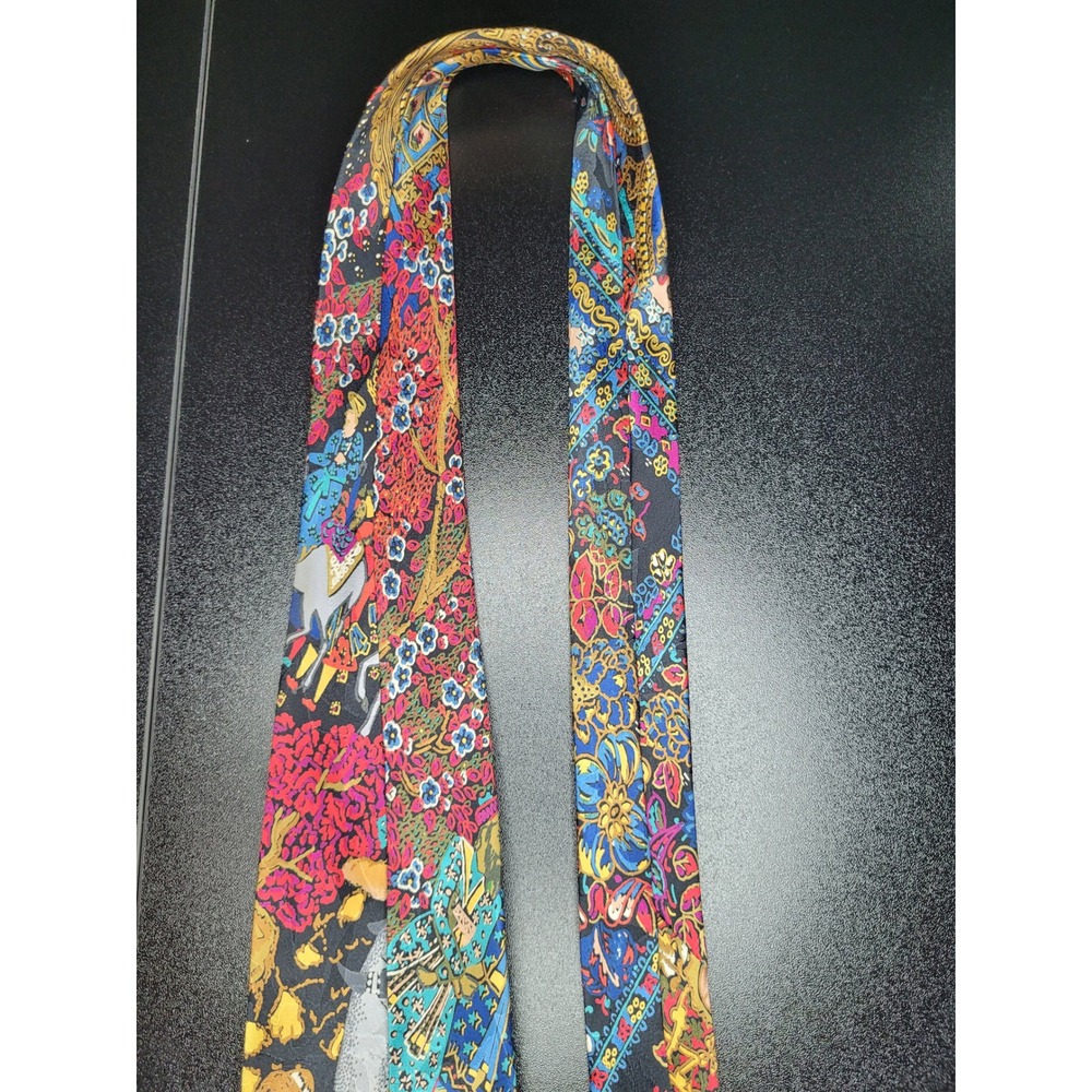 Brioni Men's Necktie Multicolor Floral Mosaic Silk 3.75" x 58" Excellent - Picture 6 of 9